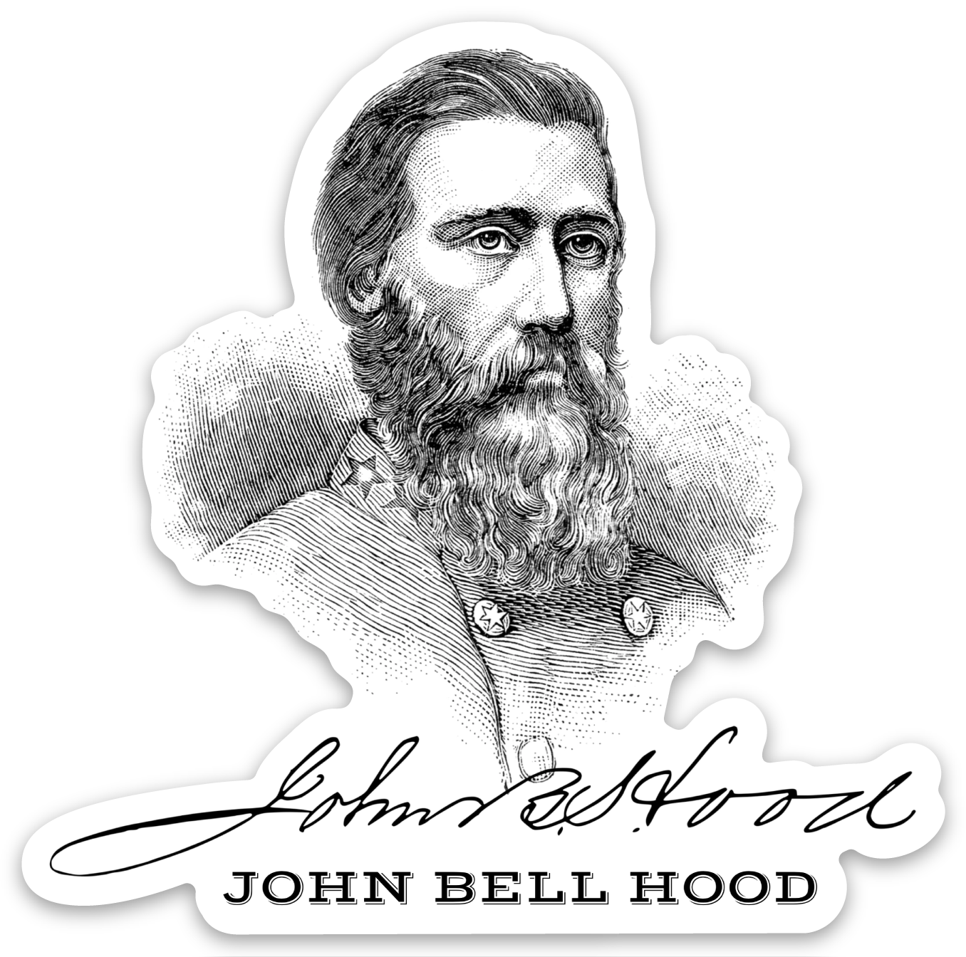 General John Bell Hood Stickers