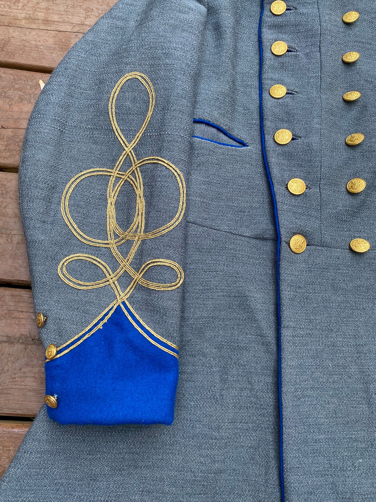 Confederate Officer Frock Coat - Trimmed Jean Company Grade