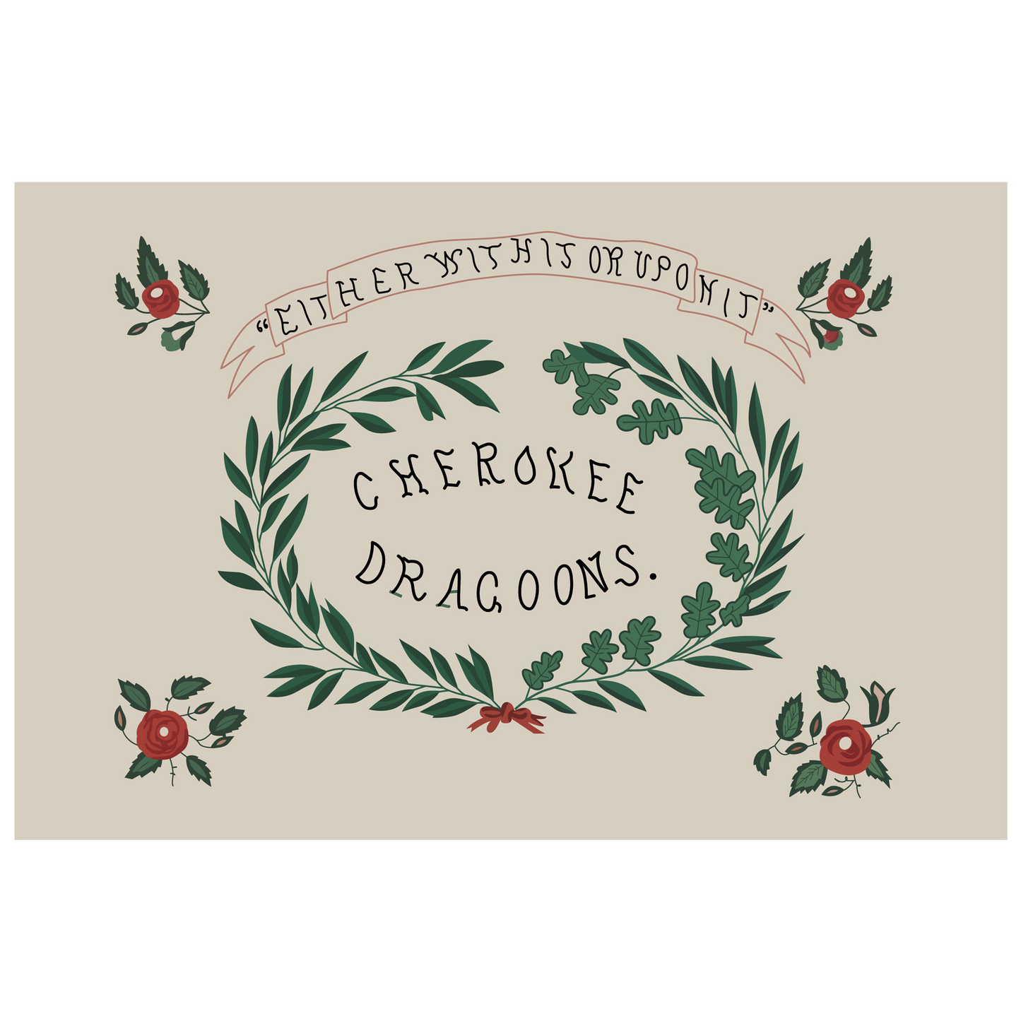 "Cherokee Dragoons" Phillip's Legion Cavalry Battalion - Company C Flag Stickers/Magnet