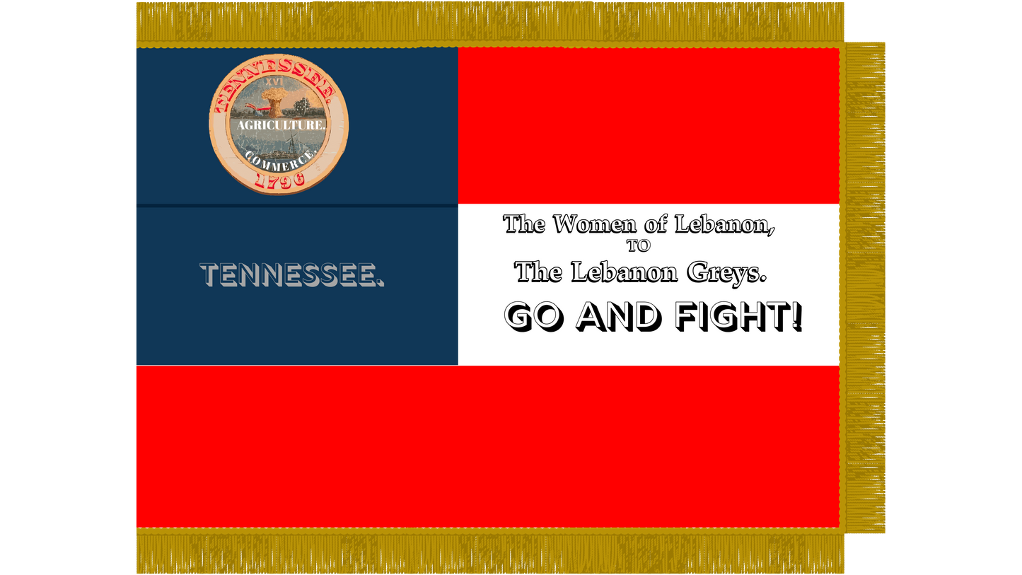 "Go and Fight" Lebanon Grey's - Company H - 7th Tennessee Flag Stickers/Magnet