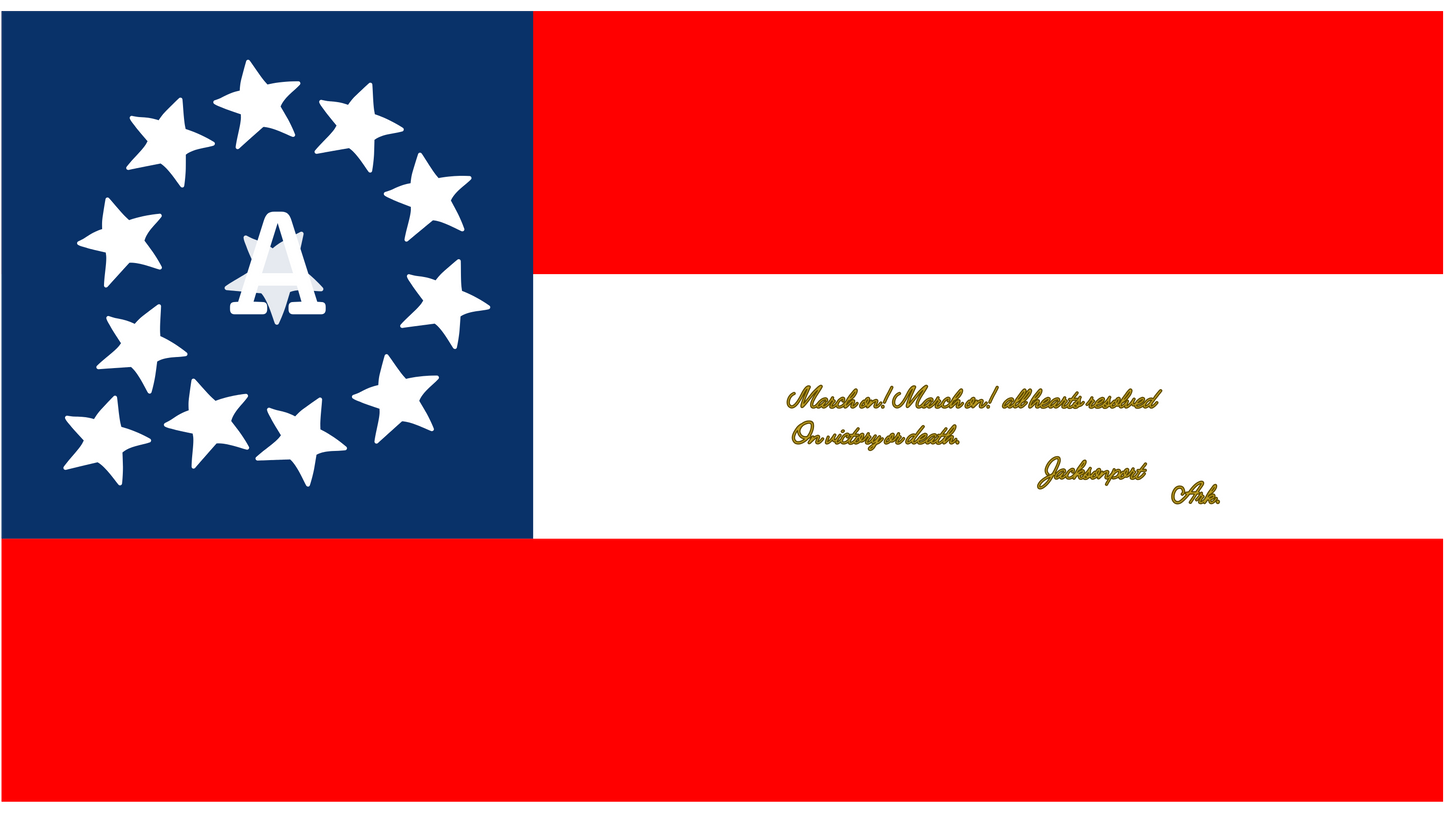 "March on! March on! 8th Arkansas Flag Stickers/Magnet