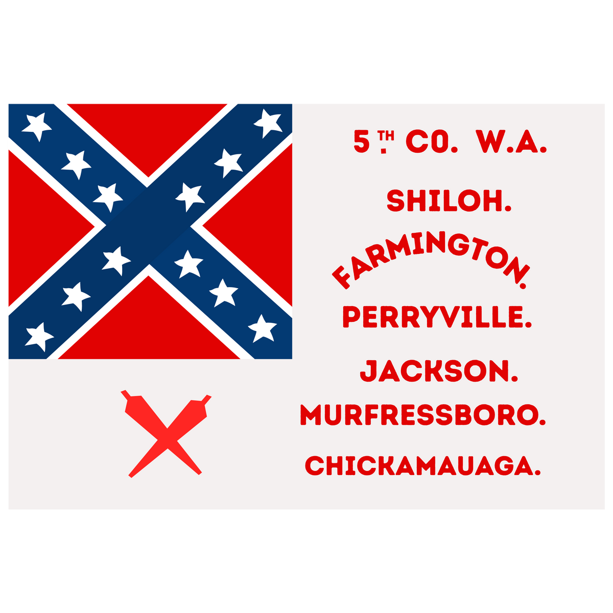 5th Company Washington Artillery Flag Sticker/Magnet