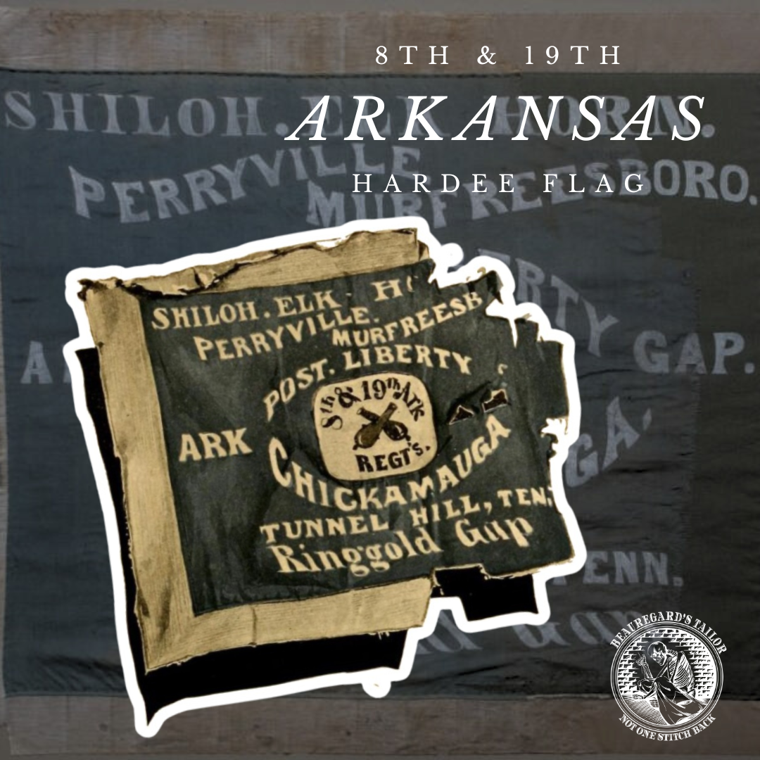 8th and 19th Arkansas Infantry Hardee Flag "Battle Damaged" Stickers