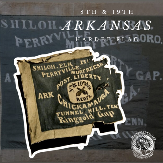 8th and 19th Arkansas Infantry Hardee Flag "Battle Damaged" Stickers