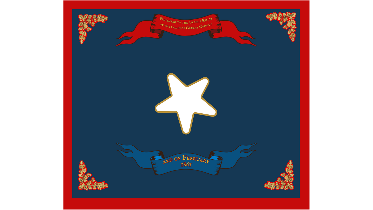 Phillip's Legion - Company A "Greene Rifles" Flag Stickers/Magnet