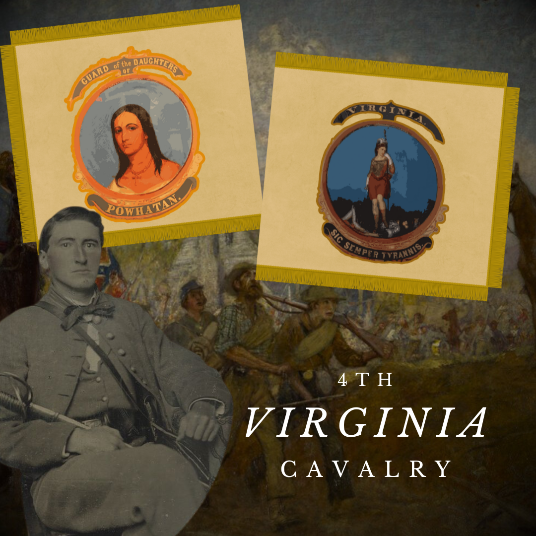 "Guard of the Daughters of Powhatan" - 4th Virginia Cavalry - Company E - Flag Stickers