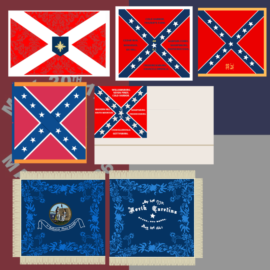 North Carolina Battle Flag Sticker Set