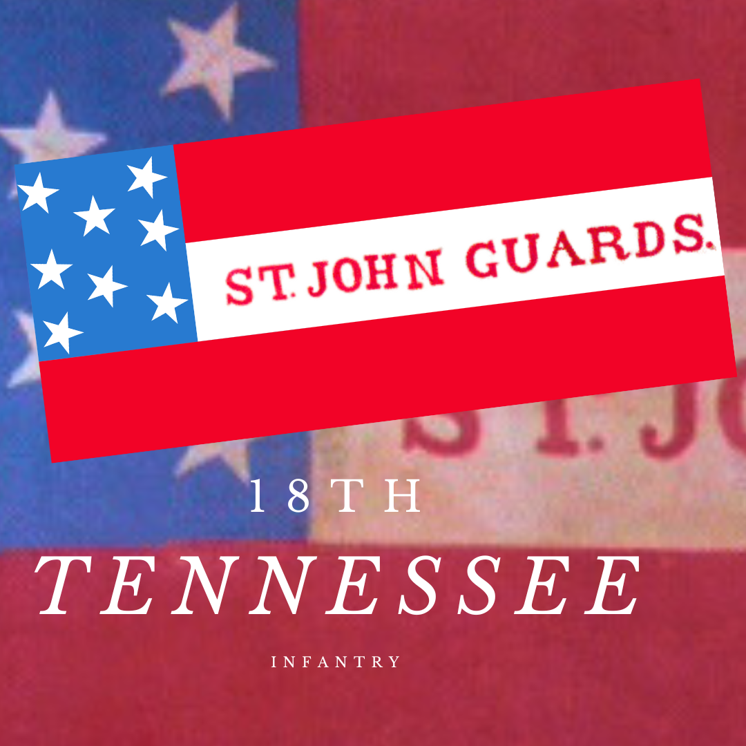 Saint Johns Guards - Company D 18th Tennessee Regiment Flag Stickers/Magnet
