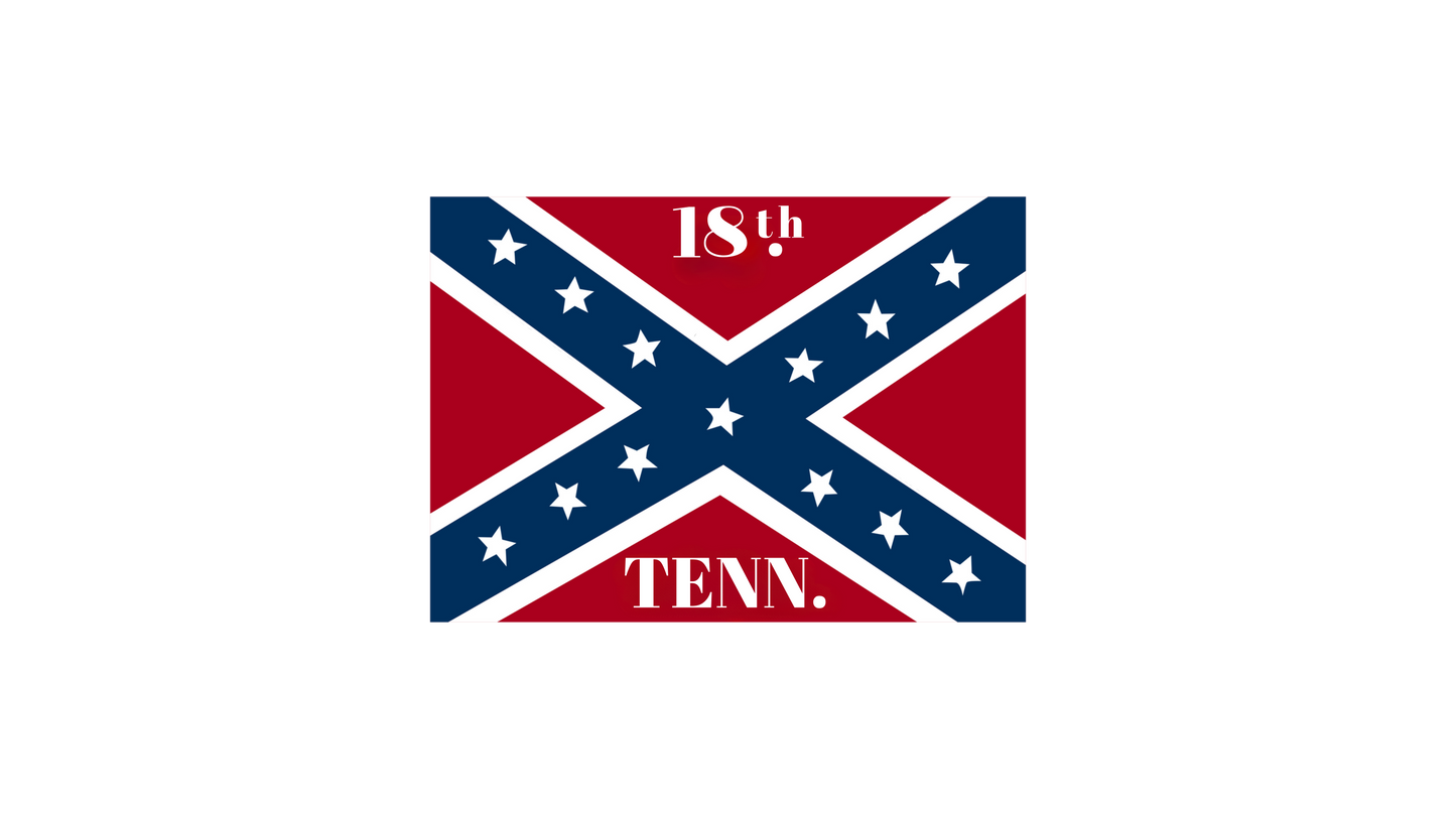 18th Tennessee Regiment Flag Stickers/Magnet