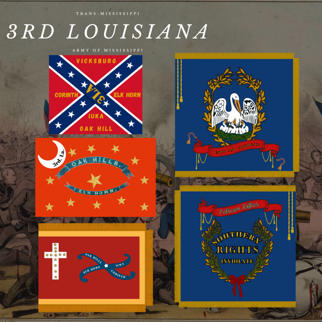 3rd Louisiana Infantry Flag Sticker Set