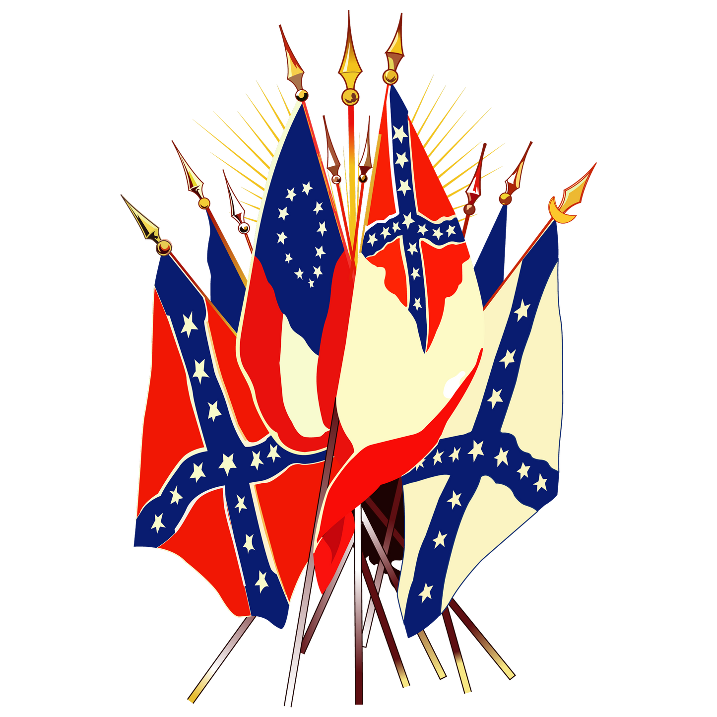 Flags of the Southern Confederacy Stickers/Magnet