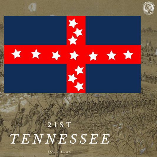 21st Tennessee Infantry Polk Flag Stickers/Magnets