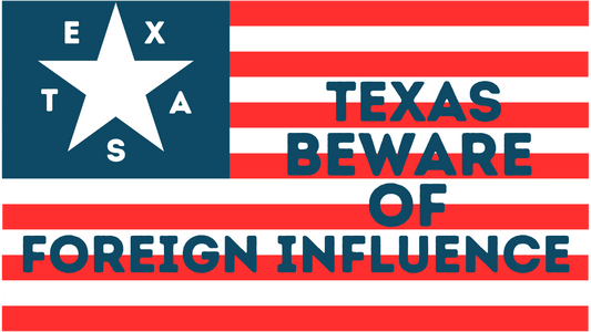 "Texas Beware of Foreign Influence" Sticker/Magnet
