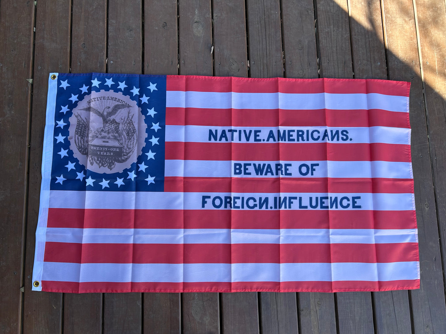 "Beware of Foreign Influence" - Know Nothing Party Flag