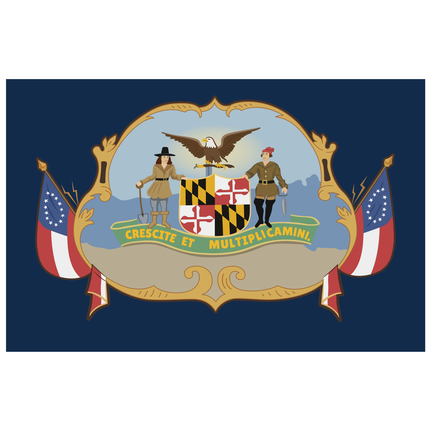 2nd Maryland Infantry State Flag Sticker/Magnet