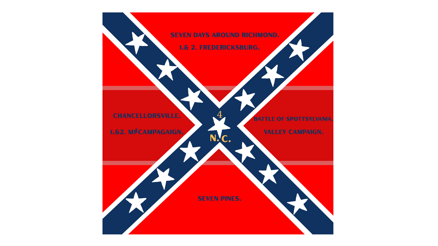 4th North Carolina Infantry Flag Stickers/Magnet