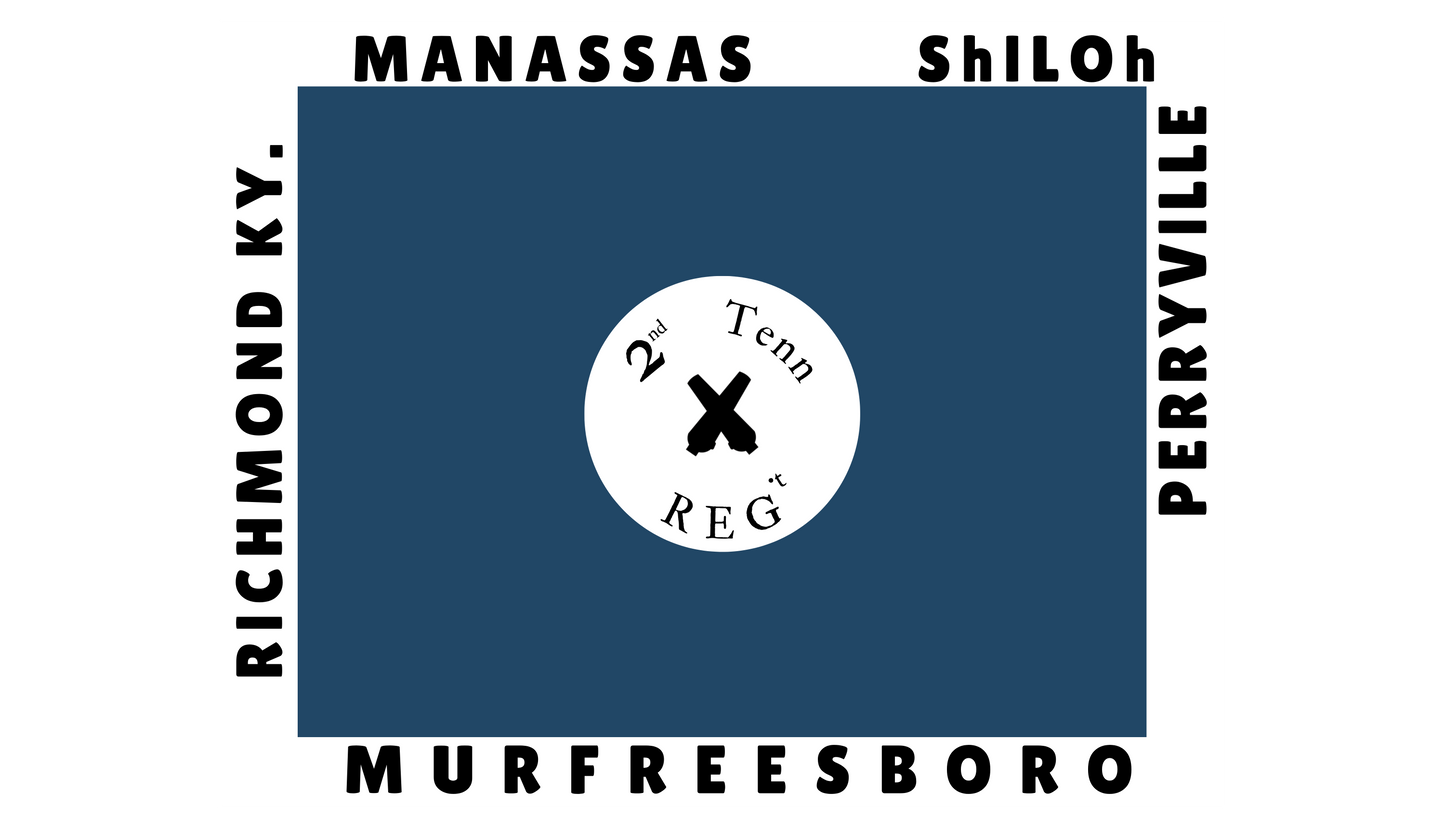 2nd Tennessee Infantry Hardee Flag Sticker/Magnet
