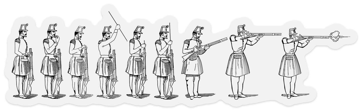 Hardee's Rifle & Light Infantry Tactics Front Adhesive Stickers (Car Window)