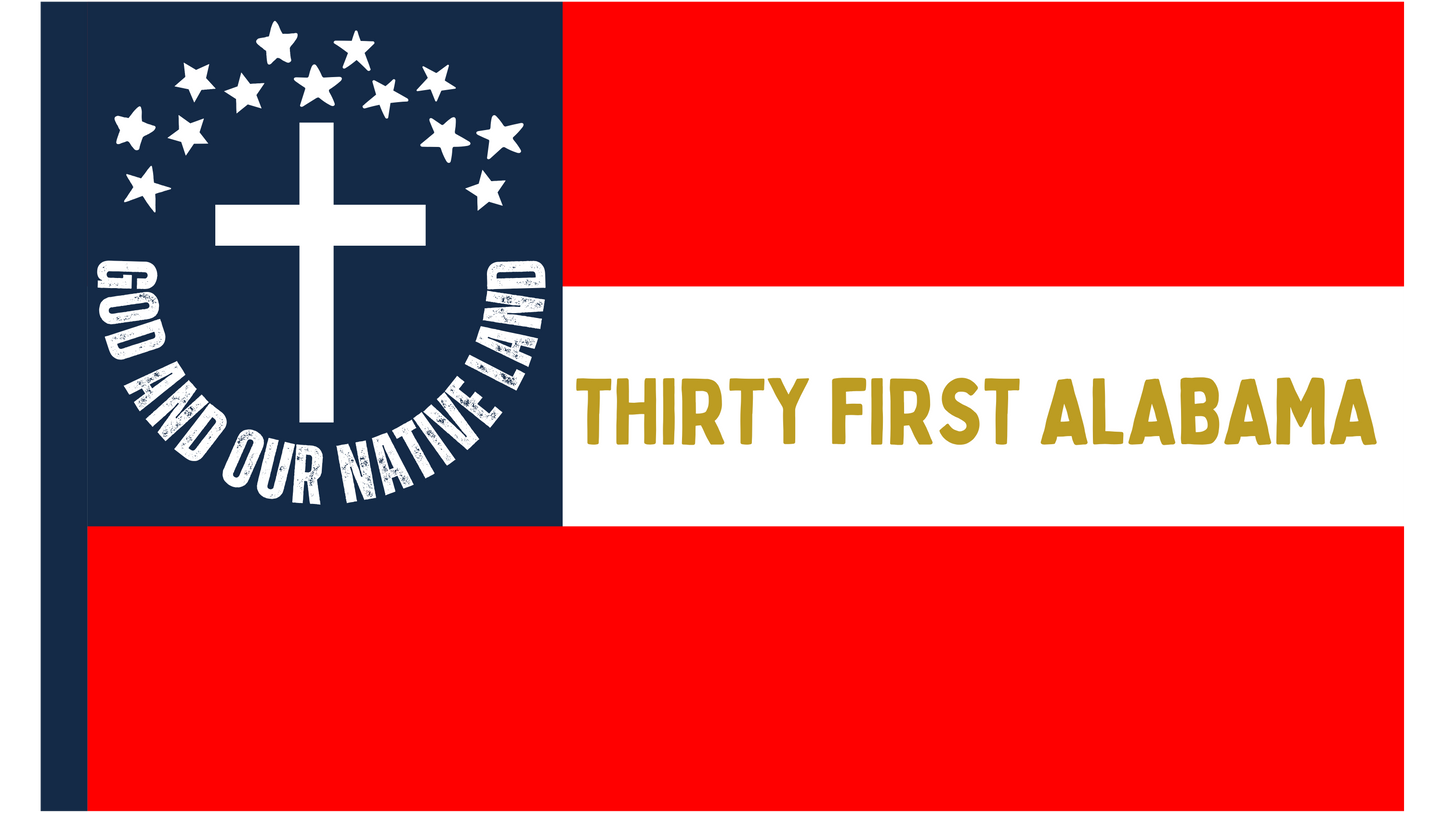 31st Alabama Colors "God And Our Native Land" Stickers
