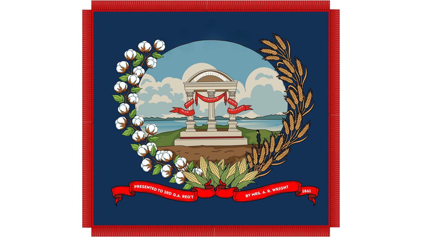 "Pro aris et focis" - "for hearth and home" - 3rd Georgia Regimental Flag Stickers/Magnets