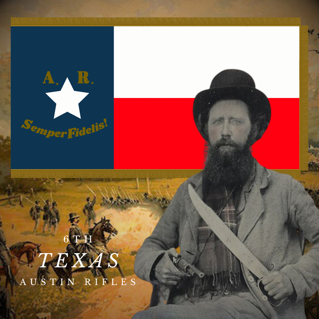 Austin Rifles - 6th Texas Infantry Flag Stickers/Magnet