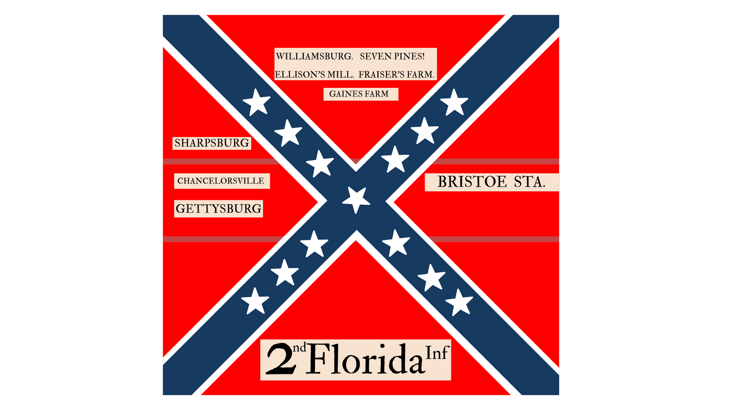 2nd Florida Infantry Flag Stickers/Magnet