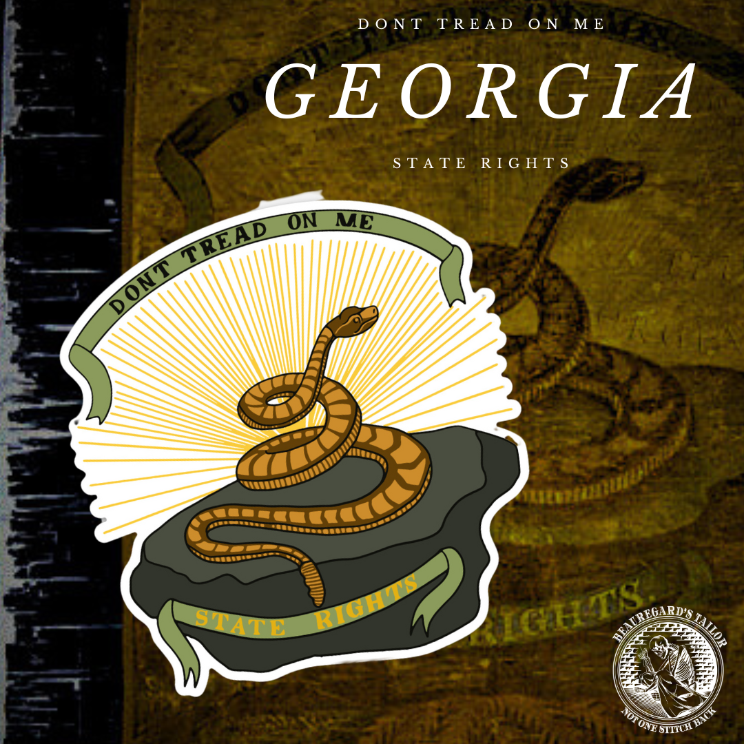 "State Rights - Don't Tread on Me" Georgia Secession Flag Die-Cut Stickers