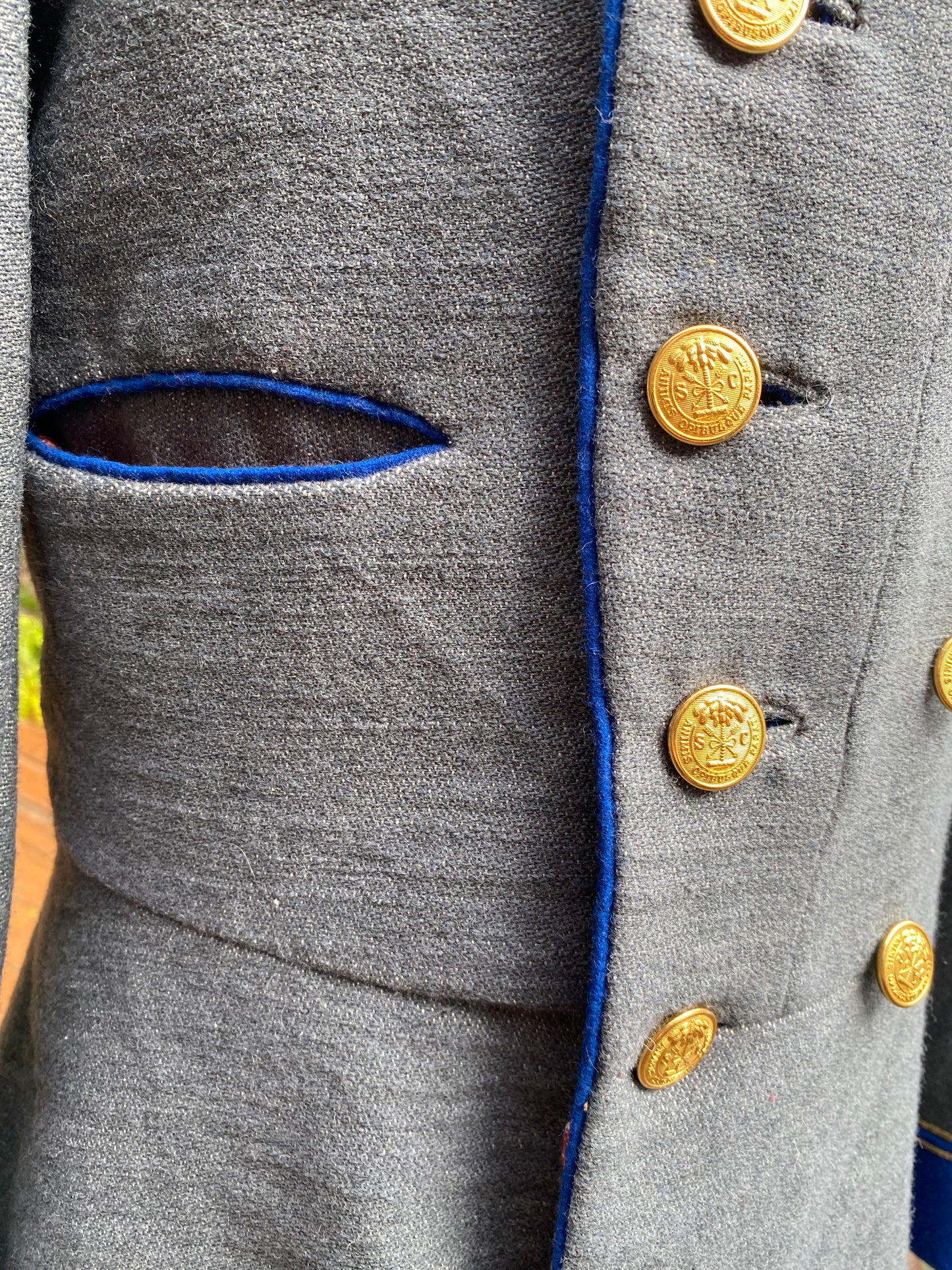 Confederate Officer Frock Coat - Trimmed Jean Company Grade