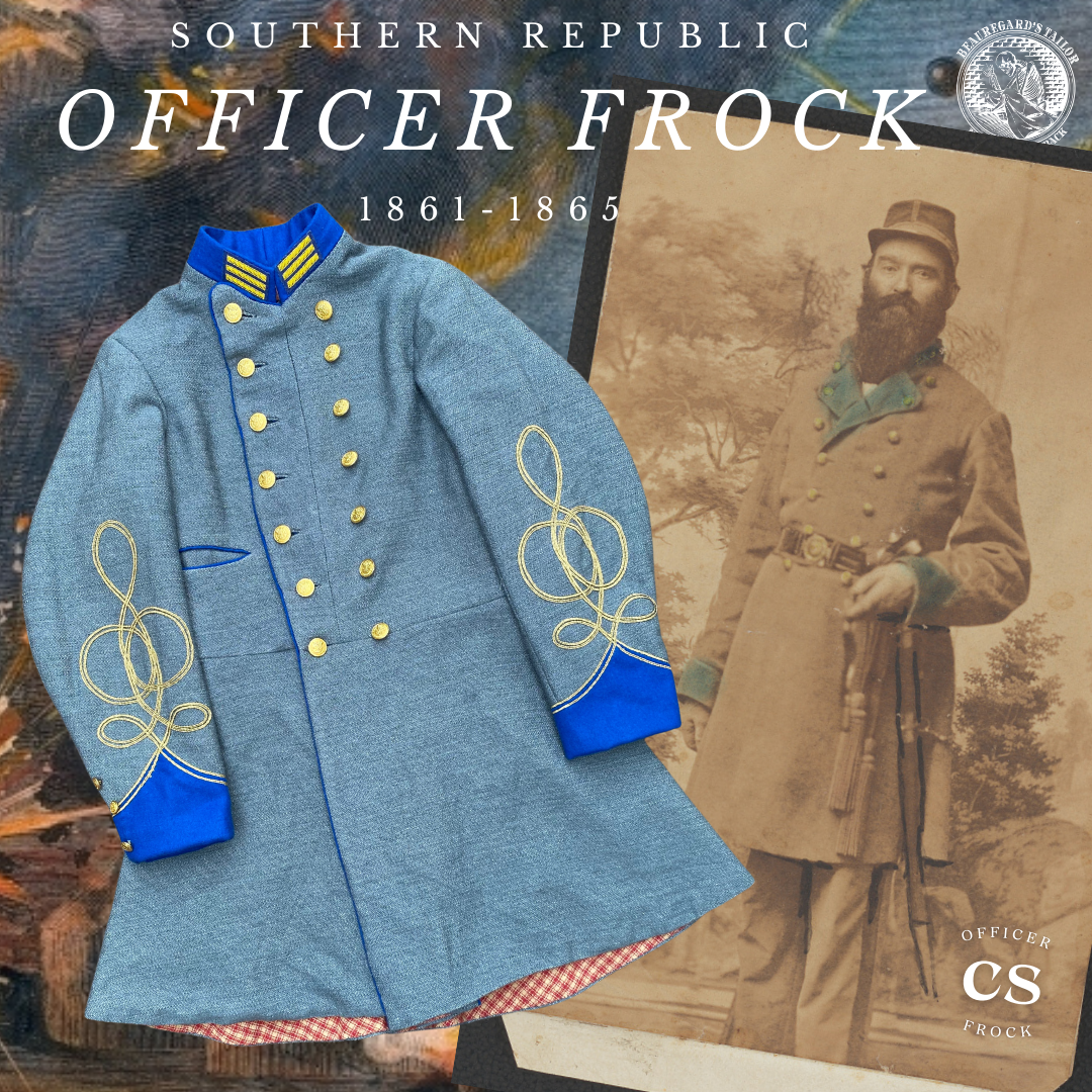 Confederate Officer Frock Coat - Trimmed Jean Company Grade