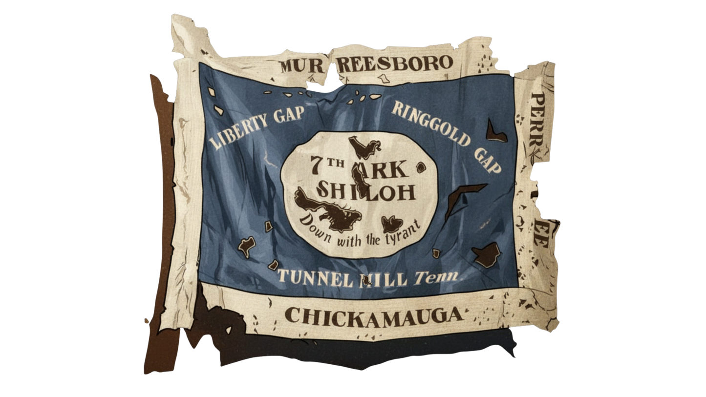 6th and 7th Arkansas Infantry Flag "Battle Damaged" Shirt