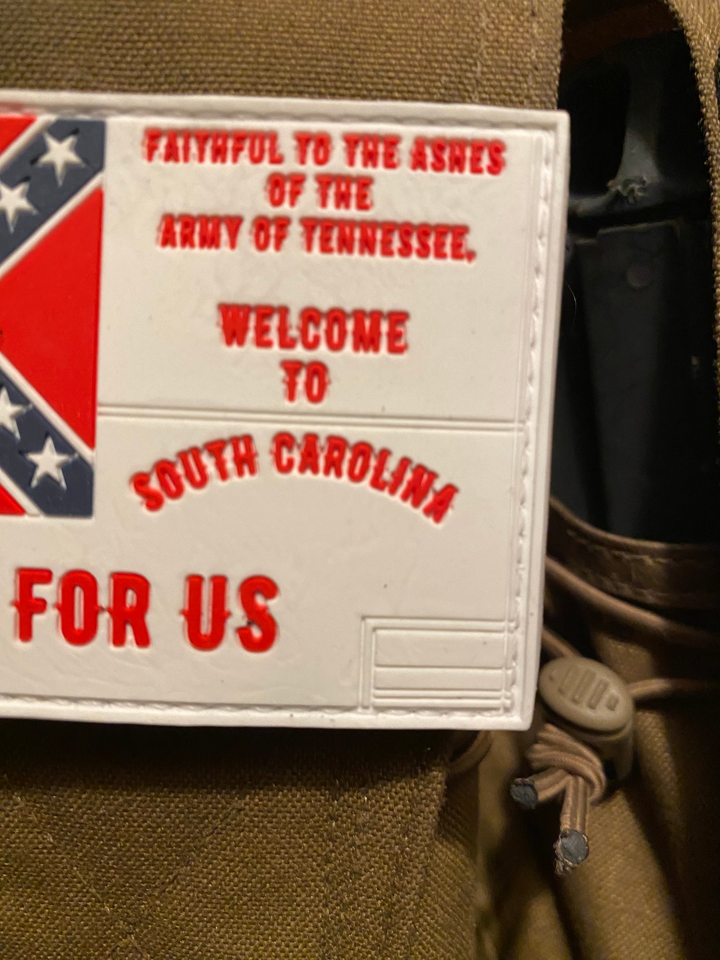 "Faithful to the ashes of the Army of Tennessee" South Carolina PVC Patch