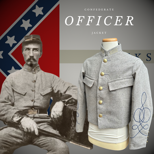 Confederate Officers Jacket - Austrian Braid and Breast Pockets