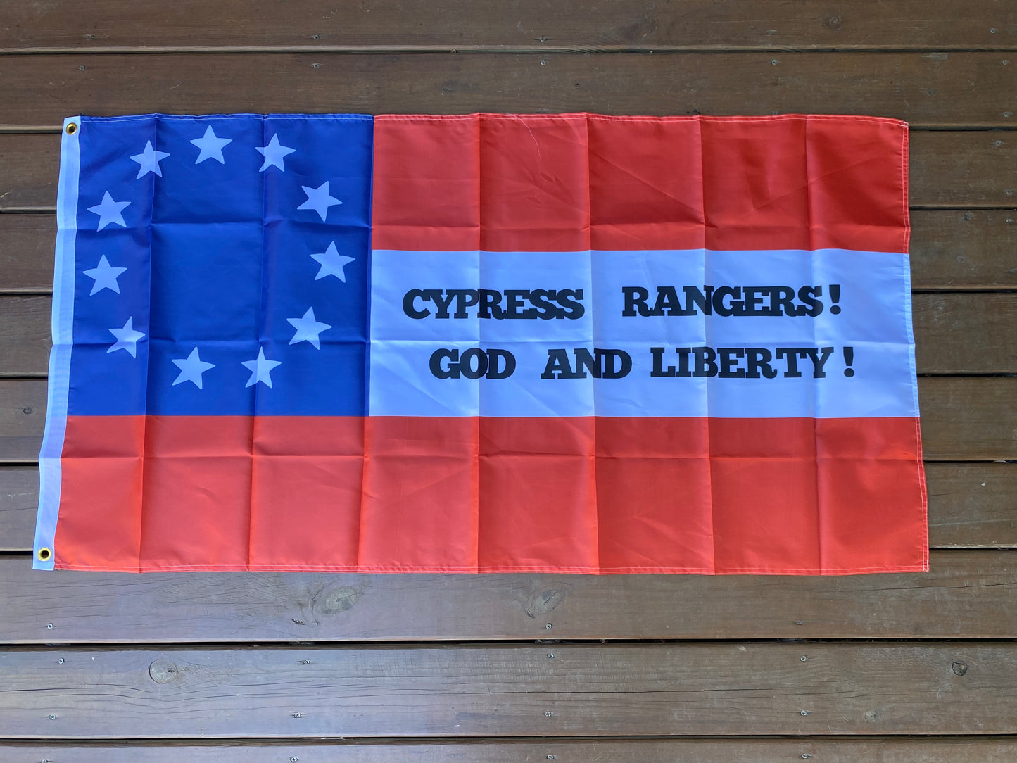 "God and Liberty!" 9th Texas Cavalry Company F House Flag