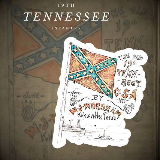 19th Tennessee Infantry Flag Stickers/Magnets