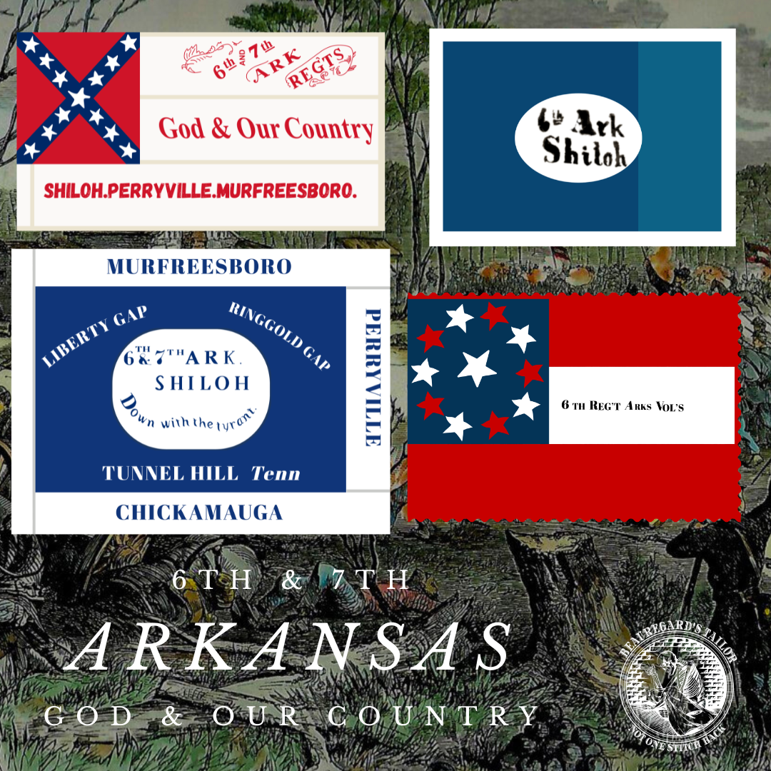 6th & 7th Arkansas Flag Sticker Set