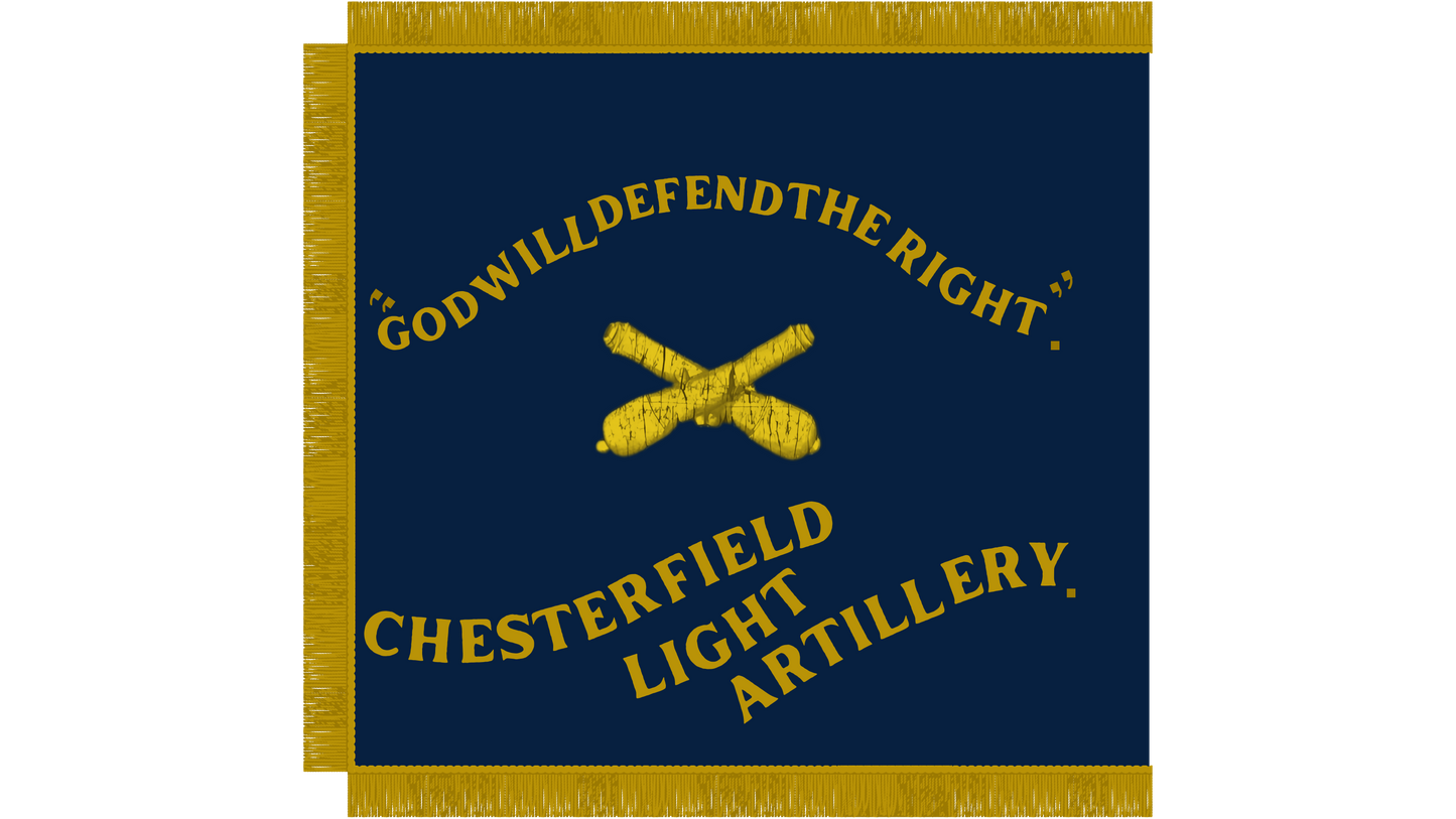 "God will defend the right" Chesterfield Light Artillery Flag Stickers