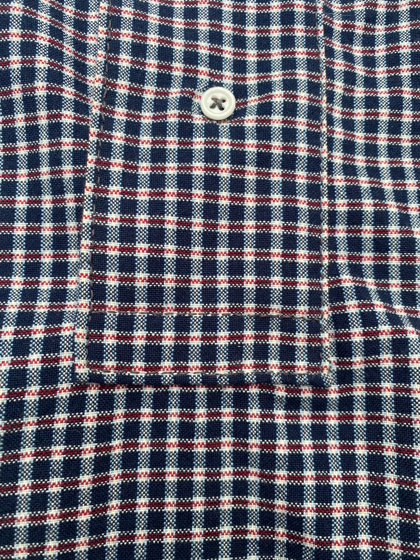 "Sent from Home" Band Collar Shirt - Plaid