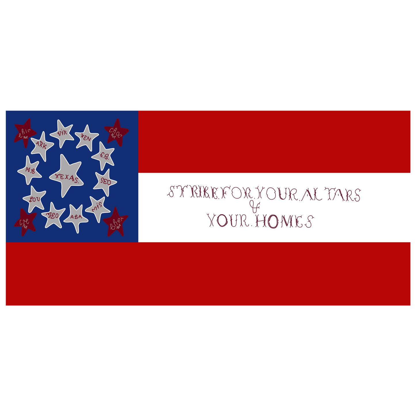"Strike for Your Altars & Your Homes" 10th Texas Cavalry Flag Stickers/Magnets