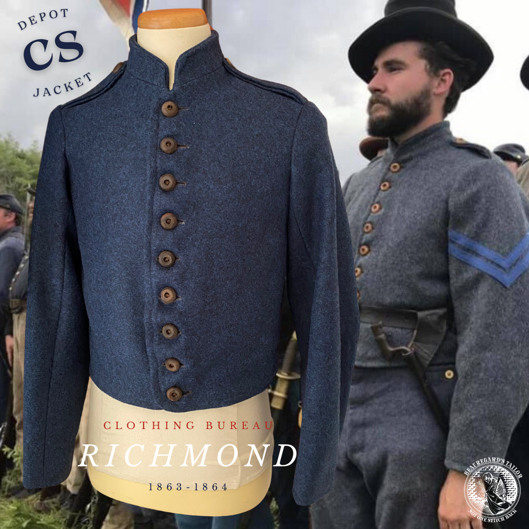 Richmond Clothing Bureau Jacket English Army Cloth 1863-1864