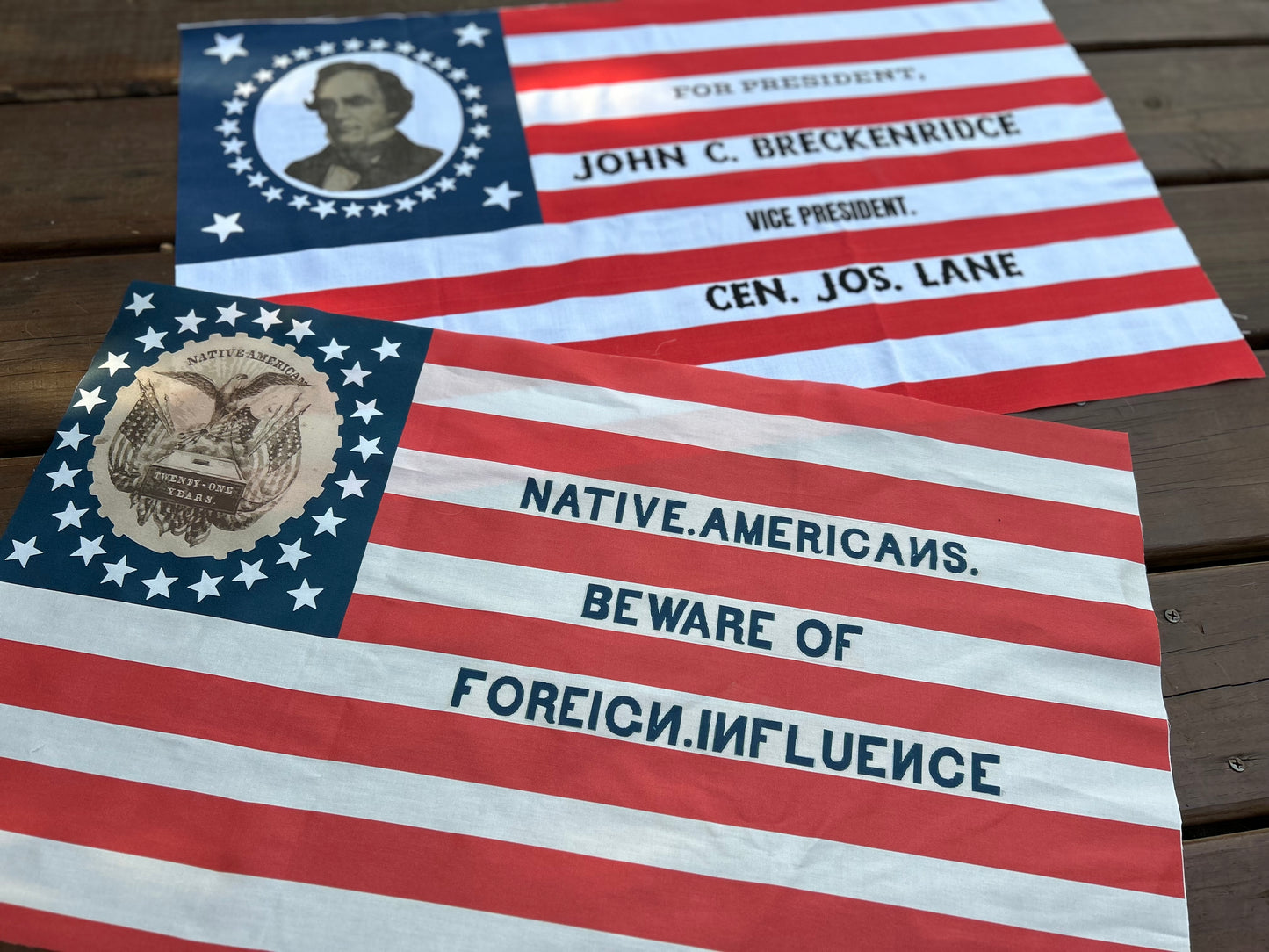 "Beware of Foreign Influence" - Know Nothing Party Flag (Reproduction)