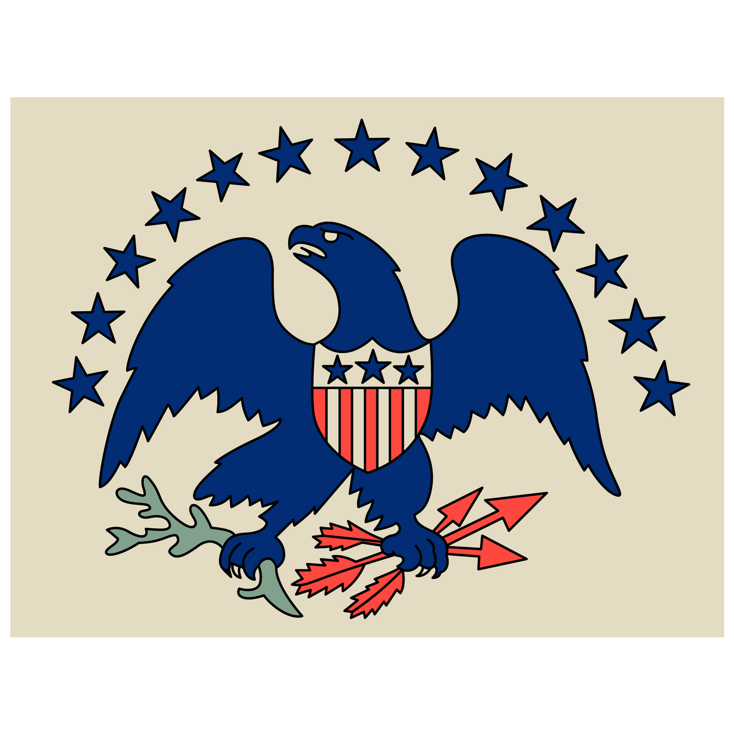Antebellum - Merchant "Eagle" Jacks Flag Stickers/Magnet