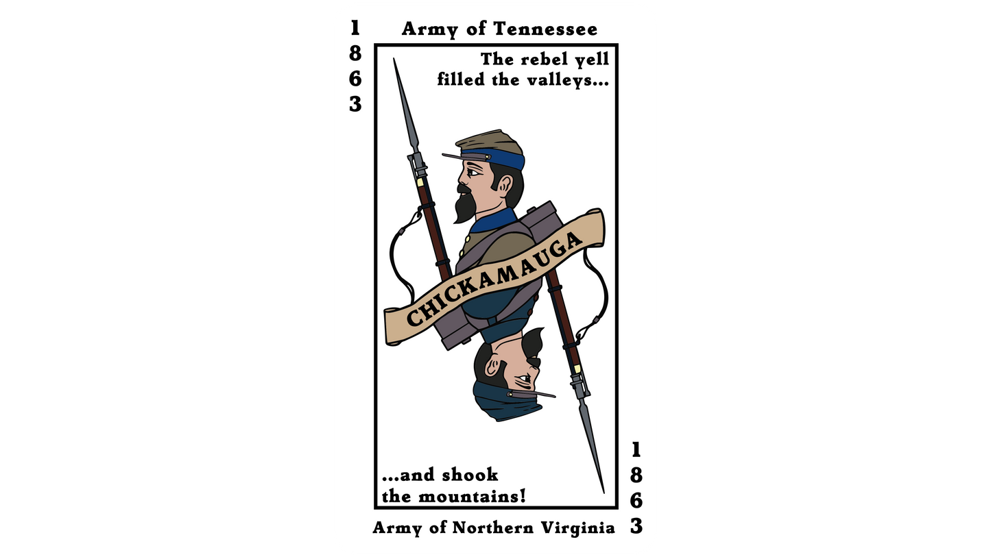 Chickamauga - "The rebel yell filled the valleys and shook the mountains" Stickers/Magnet