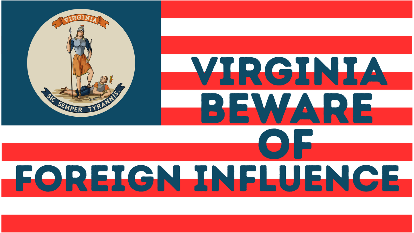 "Virginia Beware of Foreign Influence" Sticker/Magnet