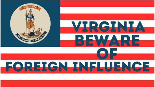 "Virginia Beware of Foreign Influence" Sticker/Magnet