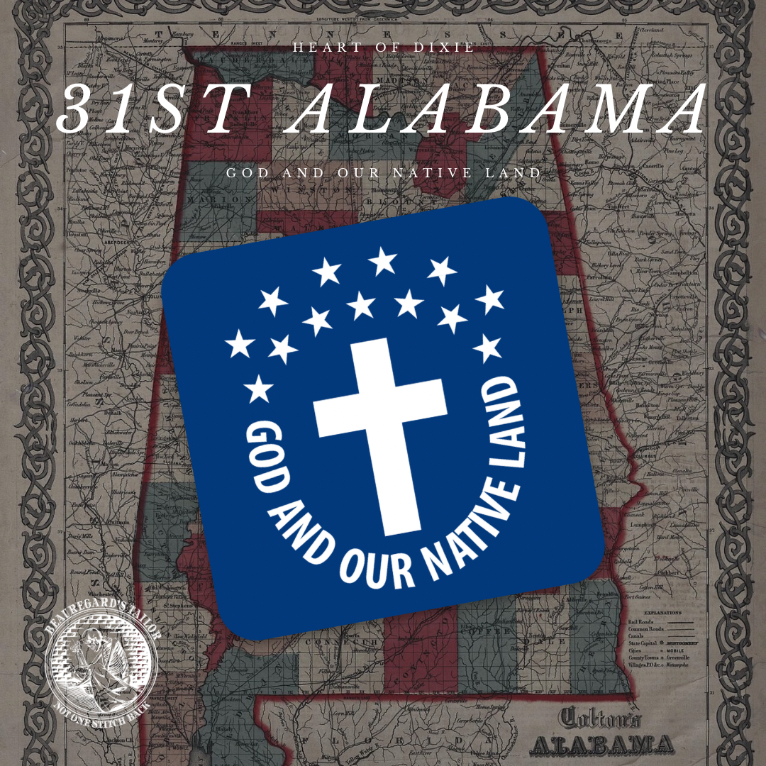 "God And Our Native Land" 31st Alabama Colors Stickers/Magnets