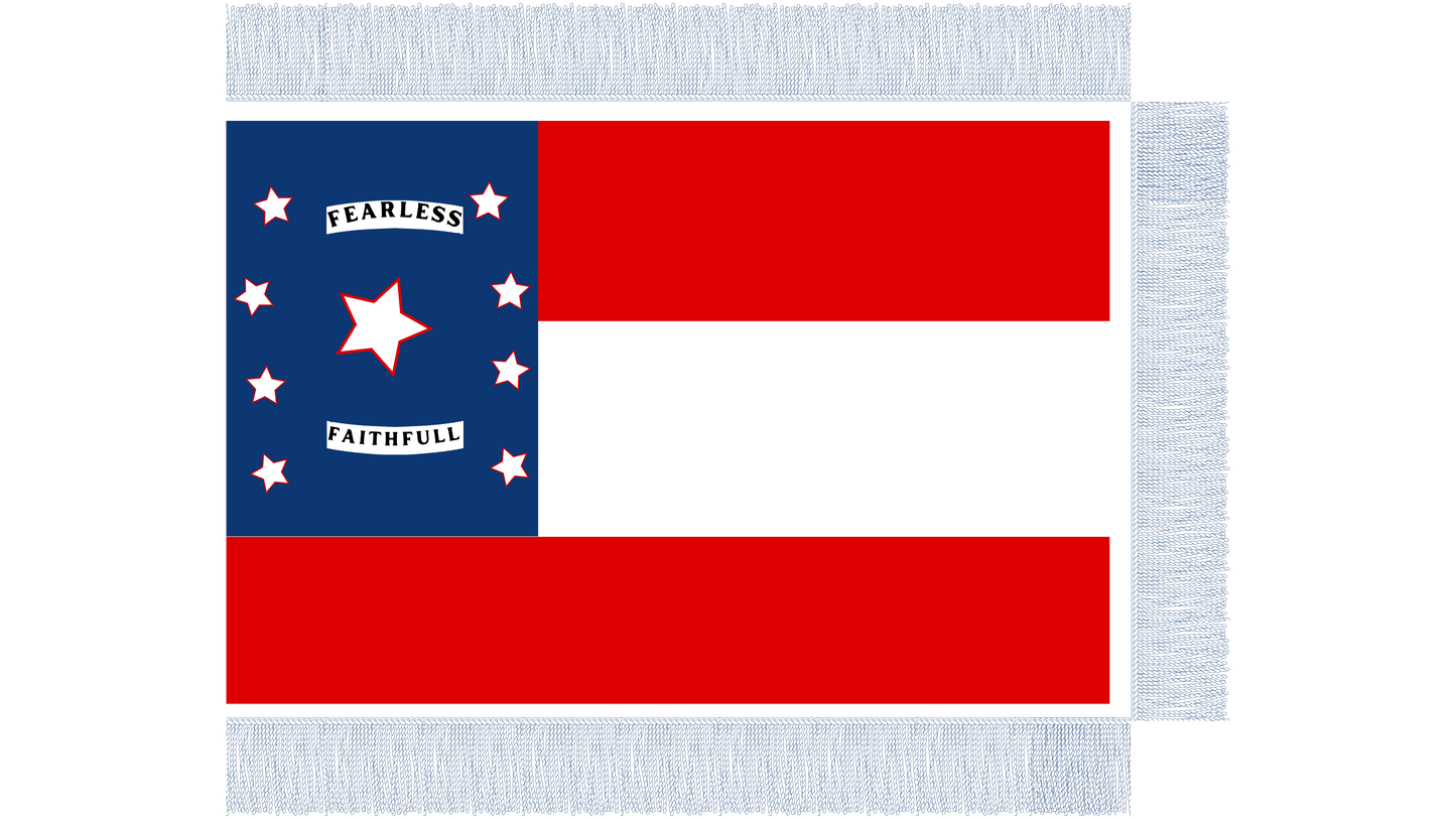 "Fearless - Faithful" 17th Texas Infantry Flag Stickers/Magnets