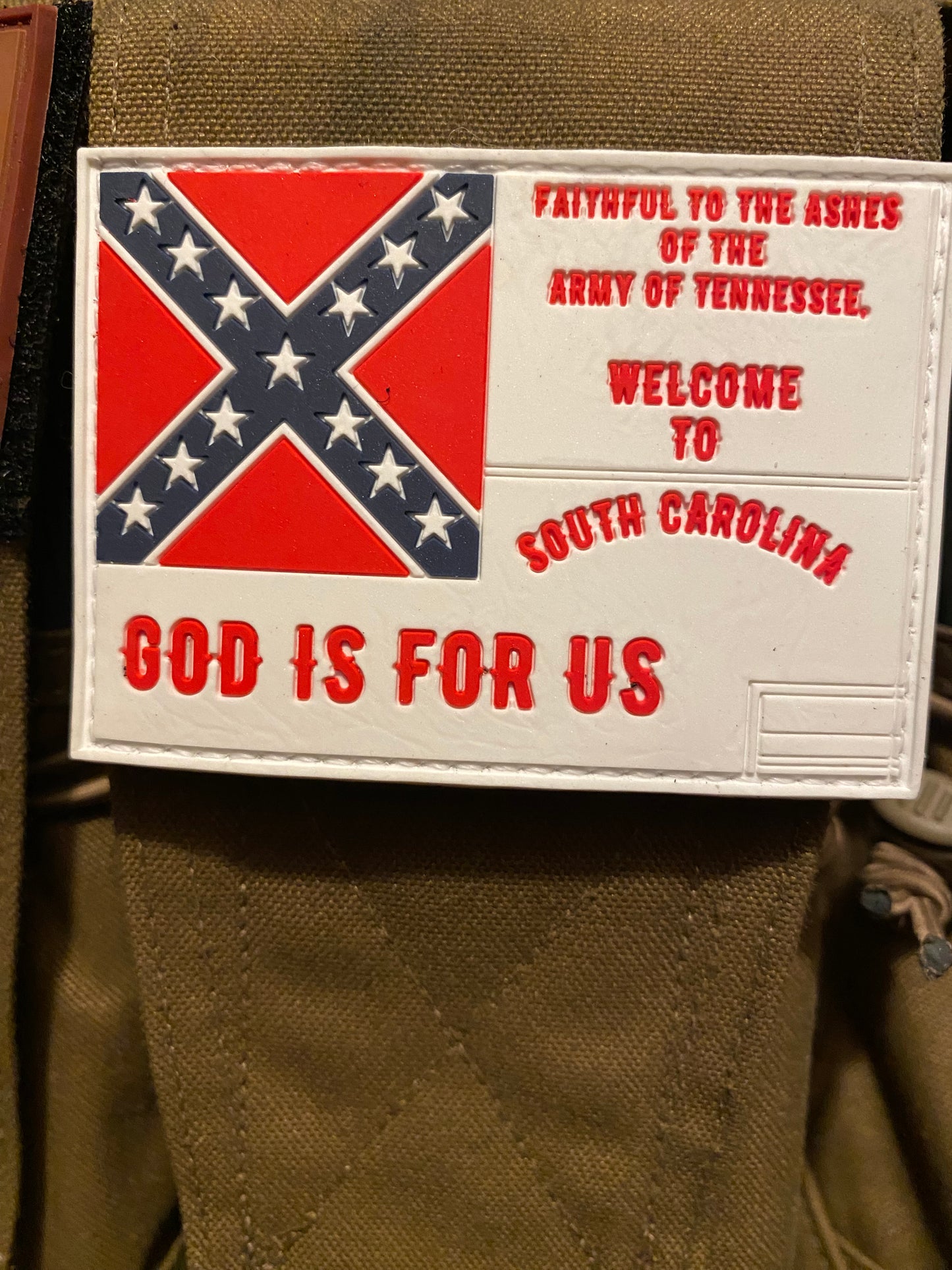 "Faithful to the ashes of the Army of Tennessee" South Carolina PVC Patch