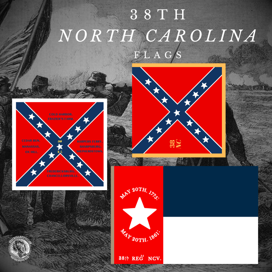 38th North Carolina Regimental Flag Stickers/Magnet Set