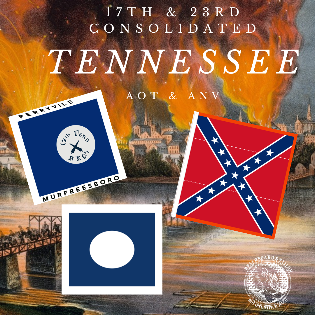 23rd & 17th Consolidated Tennessee Regiment Flag Sticker Set