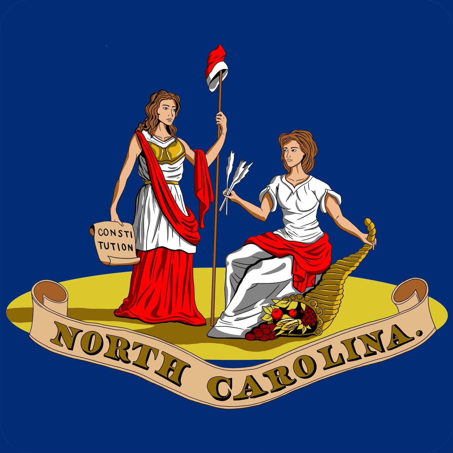 North Carolina State Seal/Coat of Arms Stickers/Magnets